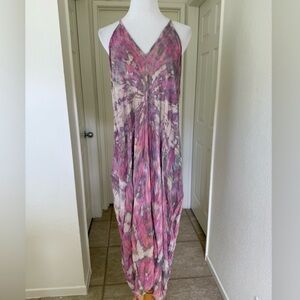 Pink and Purple Tie-Dye Maxi Dress
